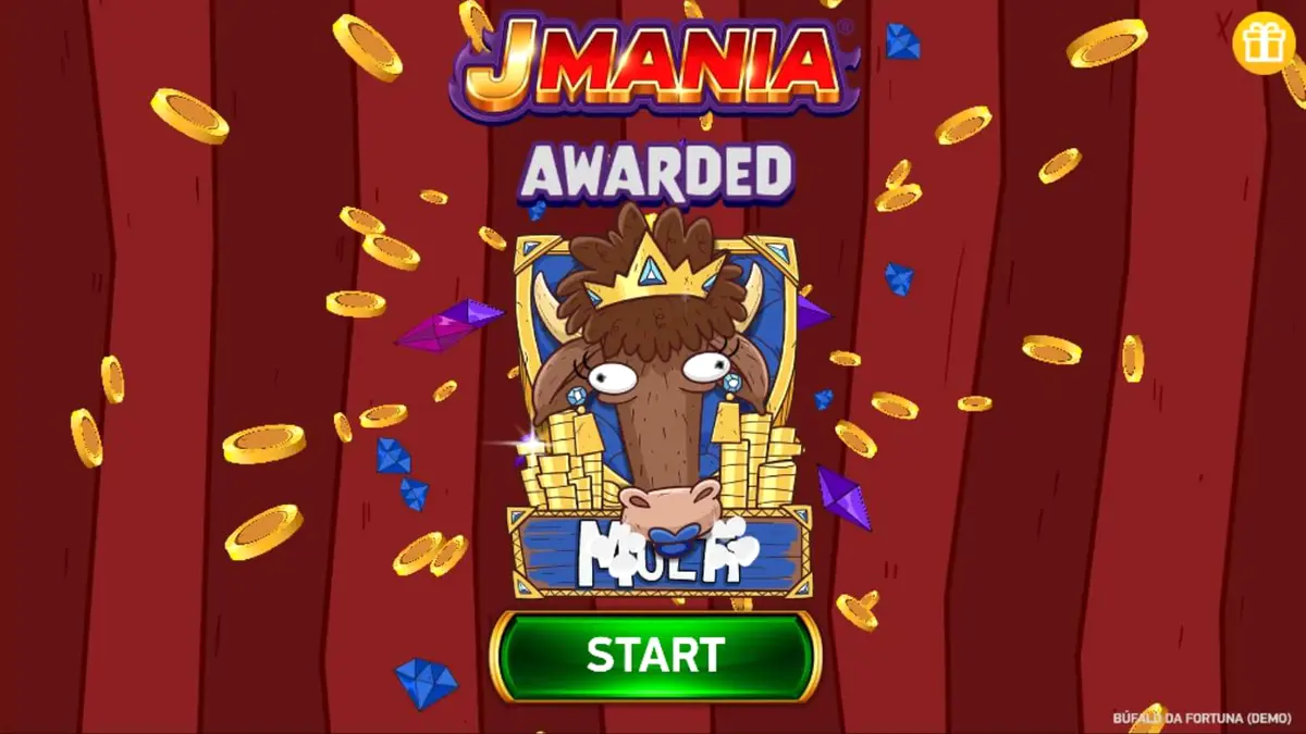 Tampilan visual slot Buffalo da Fortuna dengan latar belakang padang rumput Amerika dan simbol emas.